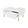Voir la diapositive 2 : BEST MOBILIER Cali - table basse - effet marbre - 97 cm