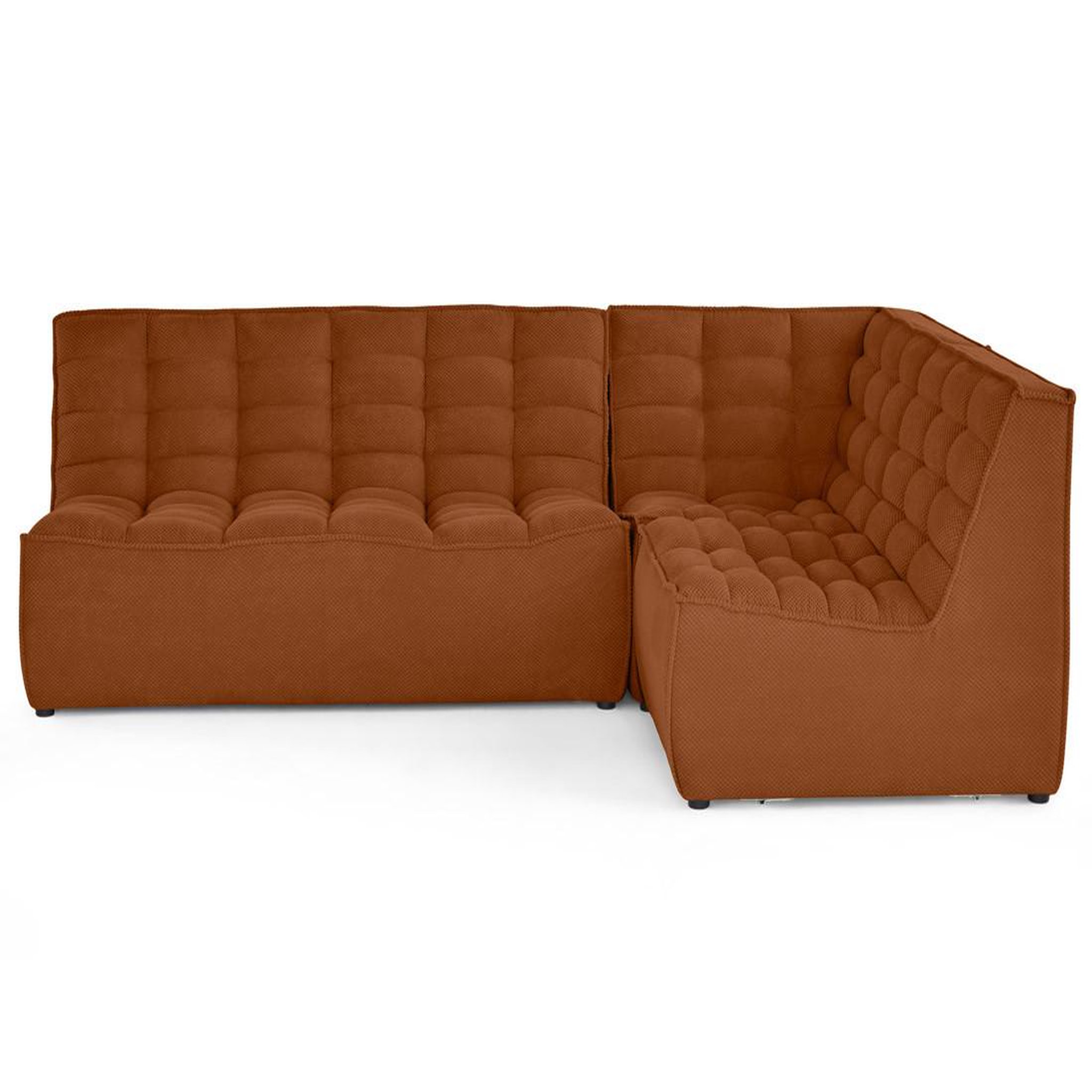 Voir la diapositive 1 : LISA DESIGN Ellie - canapé modulable d'angle réversible 4 places en velours texturé