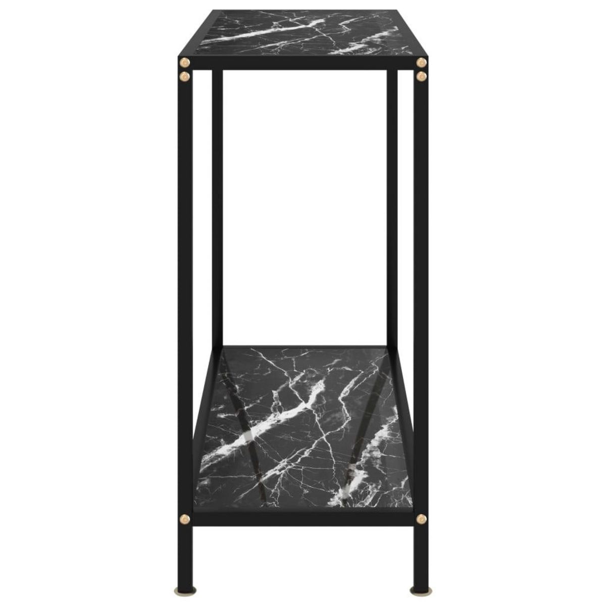 VIDAXL Table console Noir 80x35x75 cm Verre trempe