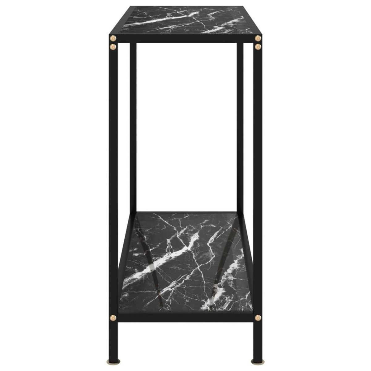 VIDAXL Table console Noir 80x35x75 cm Verre trempe