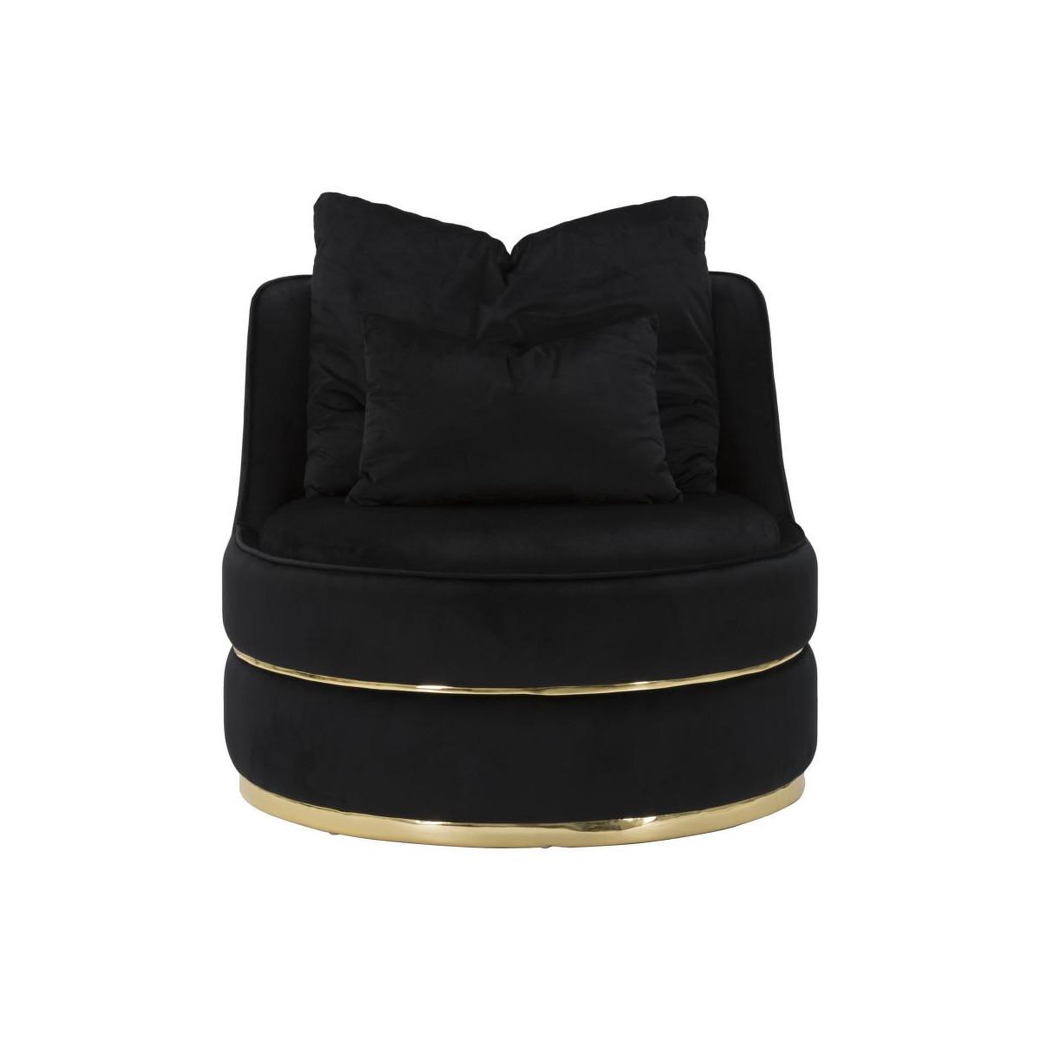 Voir la diapositive 2 : Paris Prix Fauteuil en Velours Design  Paris  84cm Noir & Or