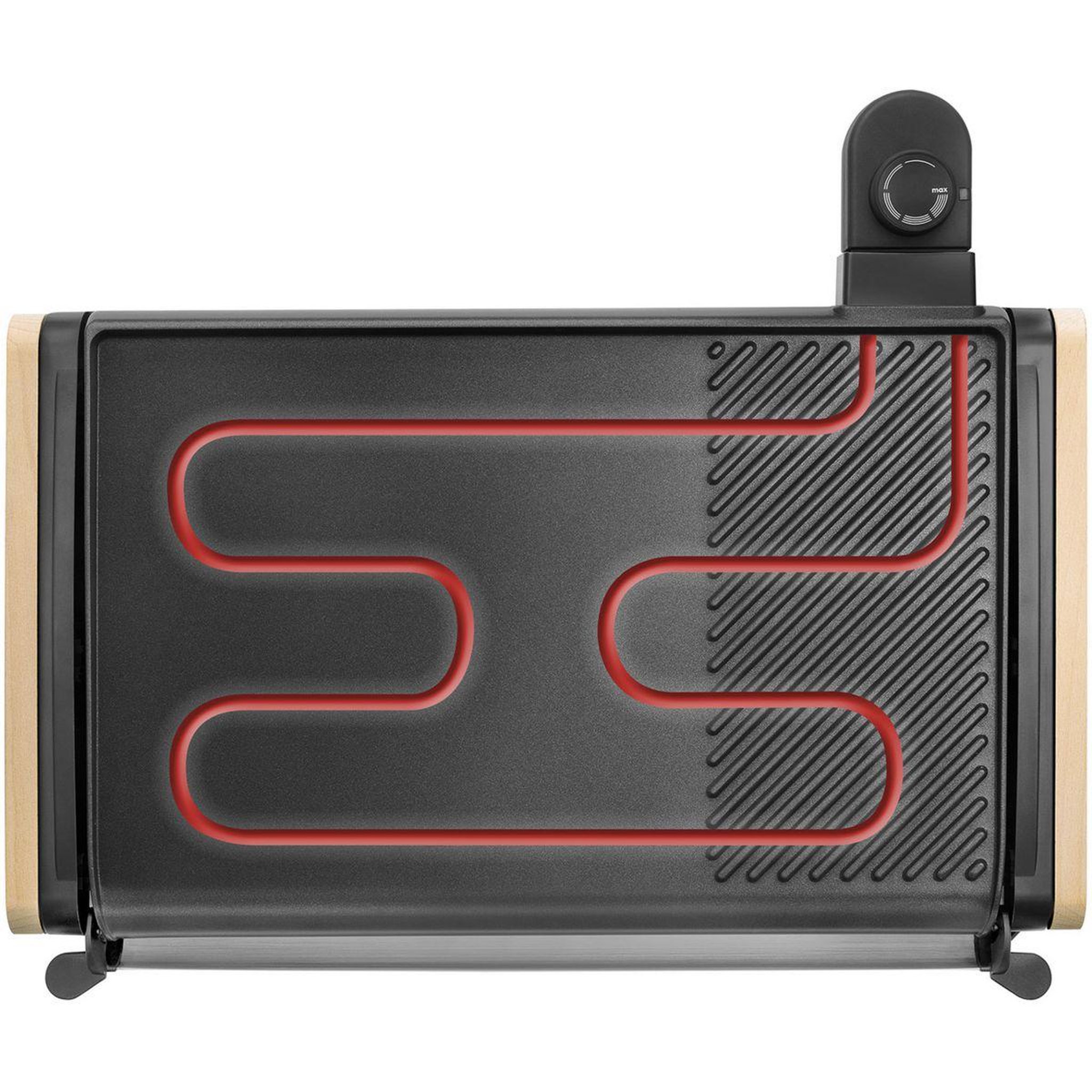 Voir la diapositive 4 : LAGRANGE Plancha électrique 229012 bois clair à poser, 43x28 cm