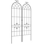 OUTSUNNY Lot de 2 treillis de jardin support pour plantes grimpantes métal noir