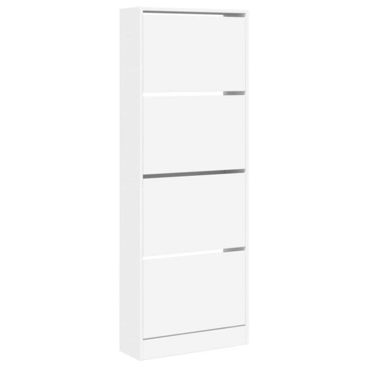VIDAXL Armoire à chaussures blanc 60x21x163,5 cm bois d ingénierie