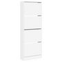Voir la diapositive 4 : VIDAXL Armoire à chaussures blanc 60x21x163,5 cm bois d ingénierie