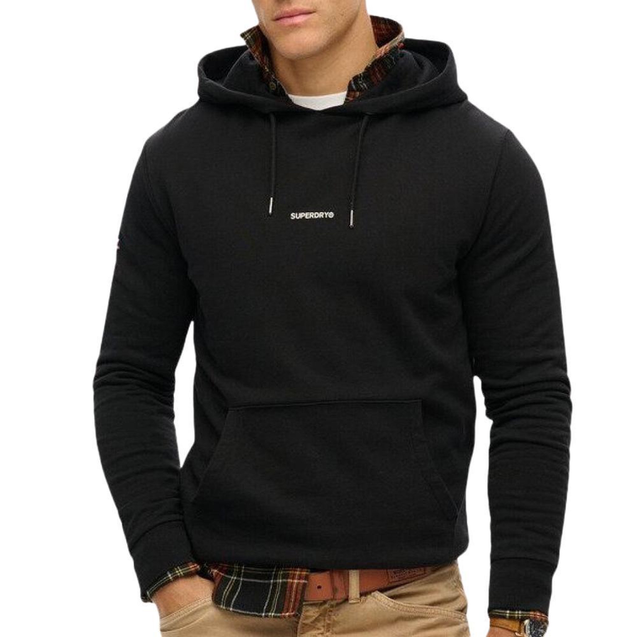 Voir la diapositive 2 : SUPERDRY Sweat à Capuche Noir Homme Superdry Plain Hood