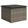 Voir la diapositive 2 : VIDAXL Tabouret de jardin avec coussin gris 55x55x37 cm resine tressee