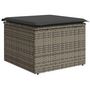 Voir la diapositive 2 : VIDAXL Tabouret de jardin avec coussin gris 55x55x37 cm resine tressee