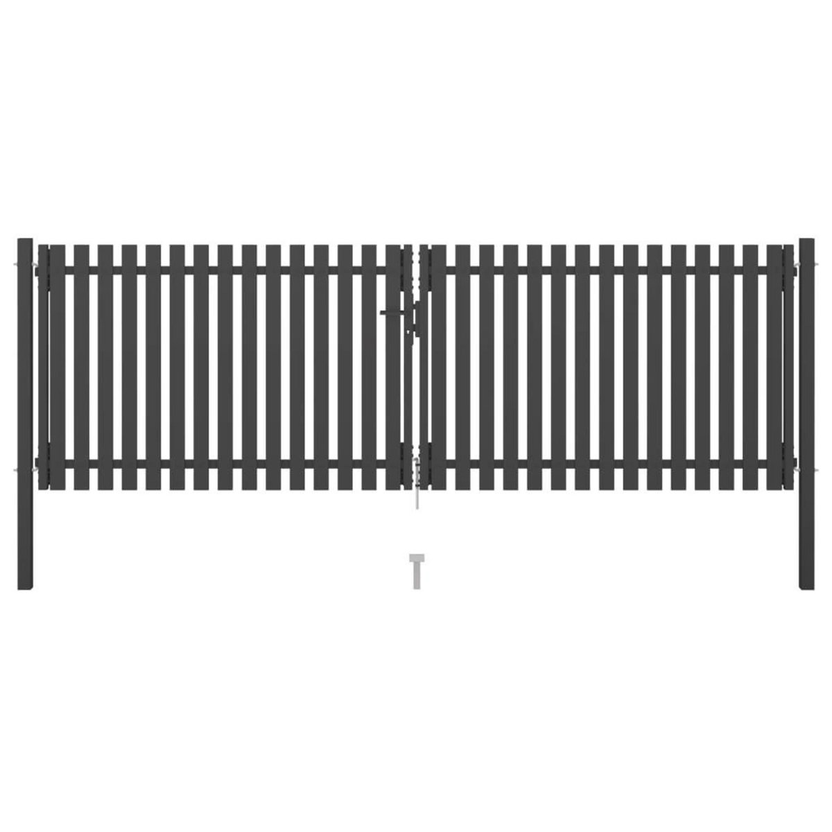 VIDAXL Portail de cloture de jardin Acier 4x1,5 m Anthracite