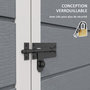 Voir la diapositive 6 : OUTSUNNY Abri de jardin cabanon 2,12 m² - 2 portes, fenêtre, aération, toit double pente - résine PP gris