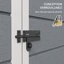 Voir la diapositive 6 : OUTSUNNY Abri de jardin cabanon 2,12 m² - 2 portes, fenêtre, aération, toit double pente - résine PP gris