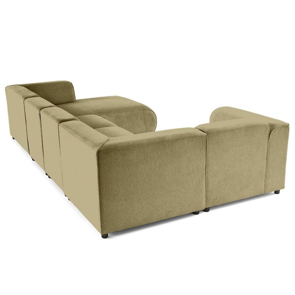 LISA DESIGN Suaro - canapé modulable panoramique d'angle gauche 7 places en tissu texturé