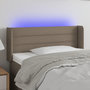 Voir la diapositive 1 : VIDAXL Tete de lit a LED Taupe 93x16x78/88 cm Tissu