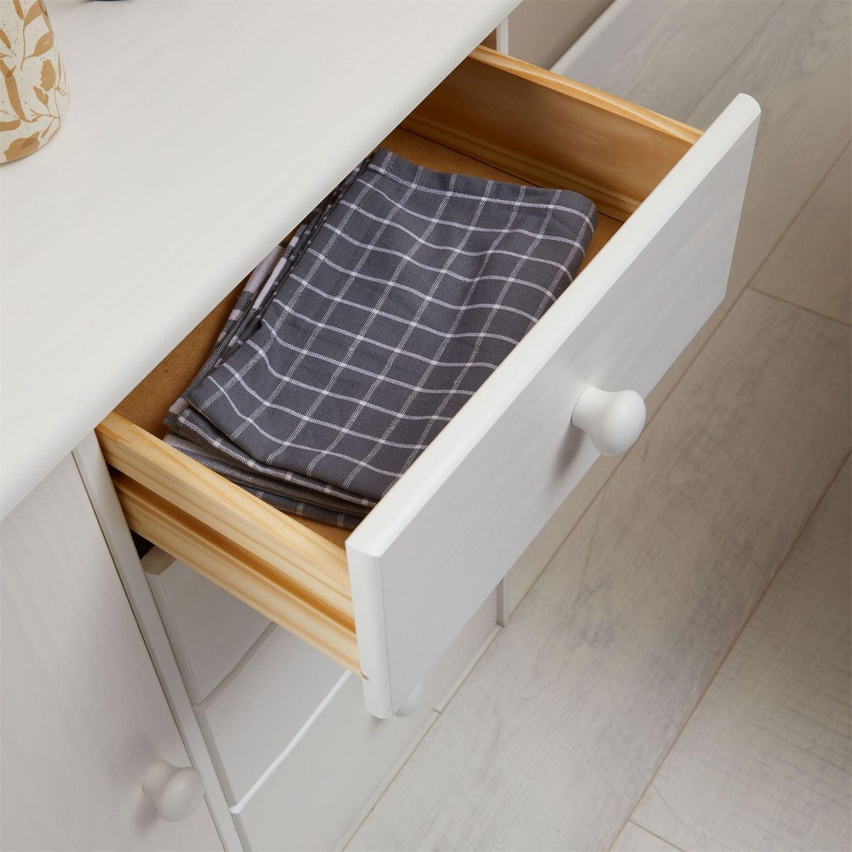 IDIMEX Commode RONDO en pin massif, 4 tiroirs et 1 porte