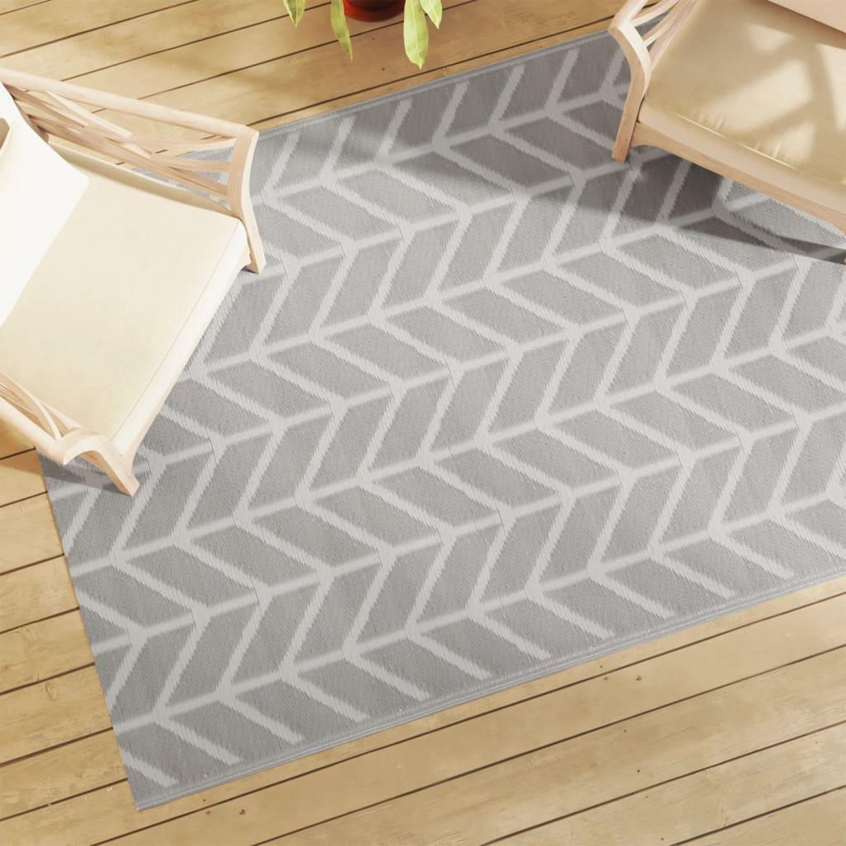 VIDAXL Tapis d'exterieur ARAKIL gris 140 x 200 cm PP