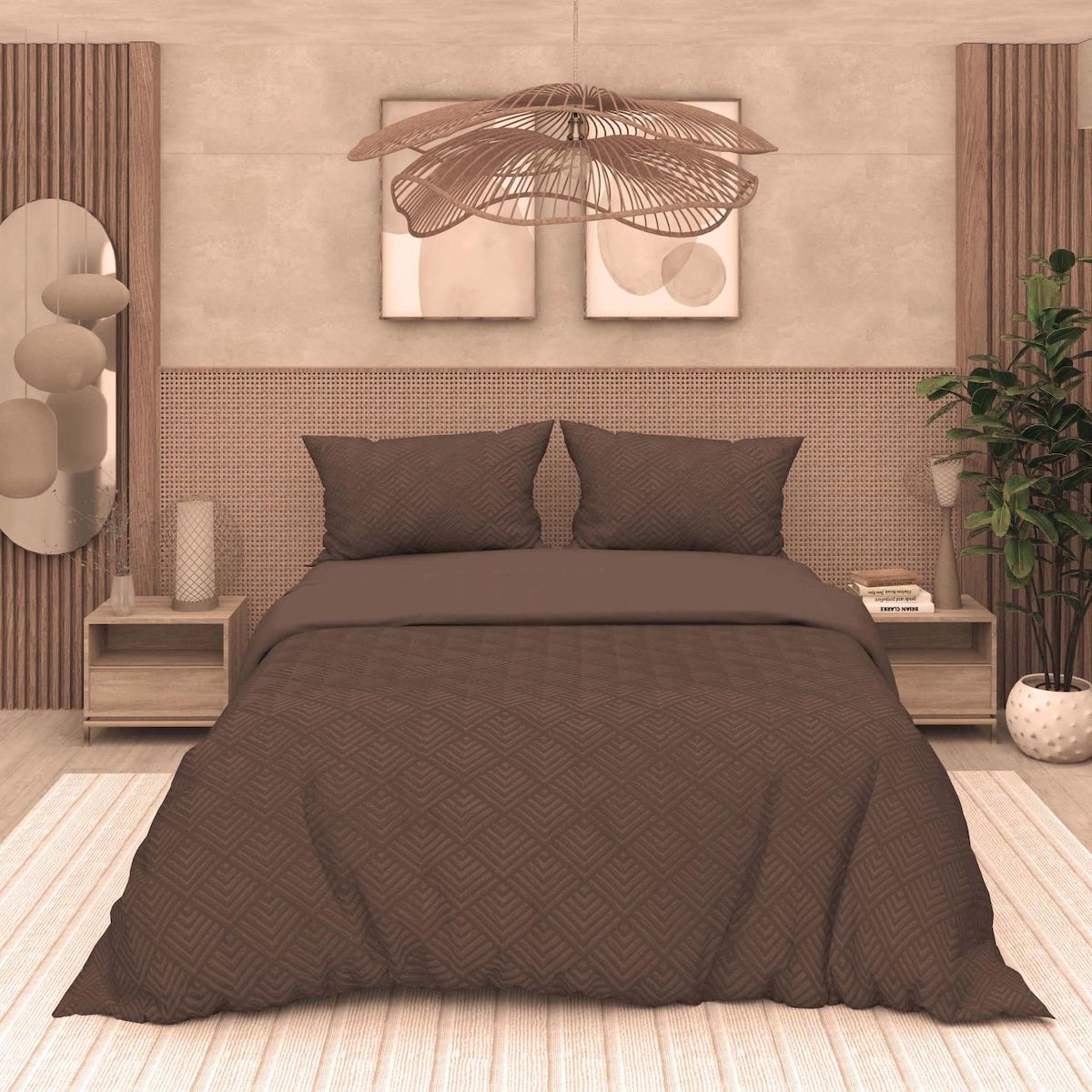 SOLEIL D'OCRE Parure housse de couette 3D microfibre GAIA, par Soleil d'Ocre