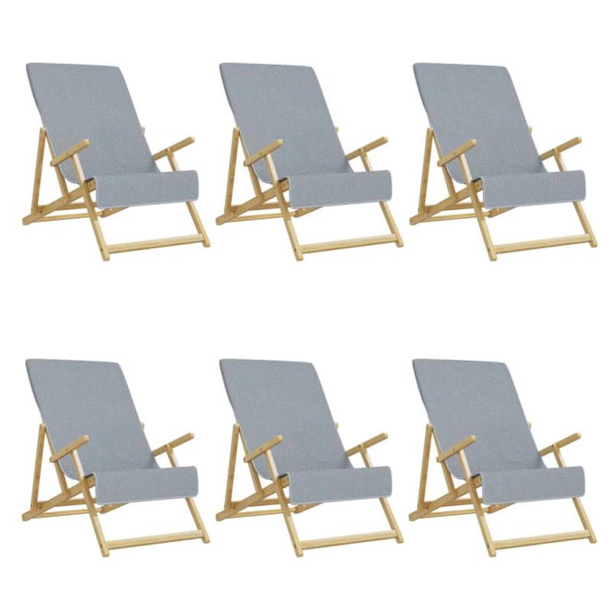 Voir la diapositive 2 : VIDAXL Serviettes de plage 6 pcs gris 60x135 cm tissu 400 GSM