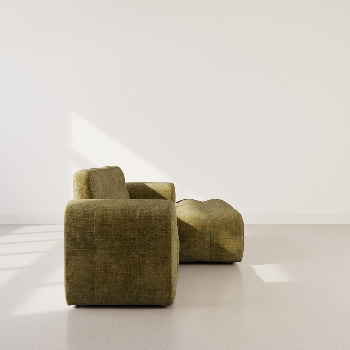 BEST MOBILIER Diane - canapé d'angle droit 4 places en velours texturé