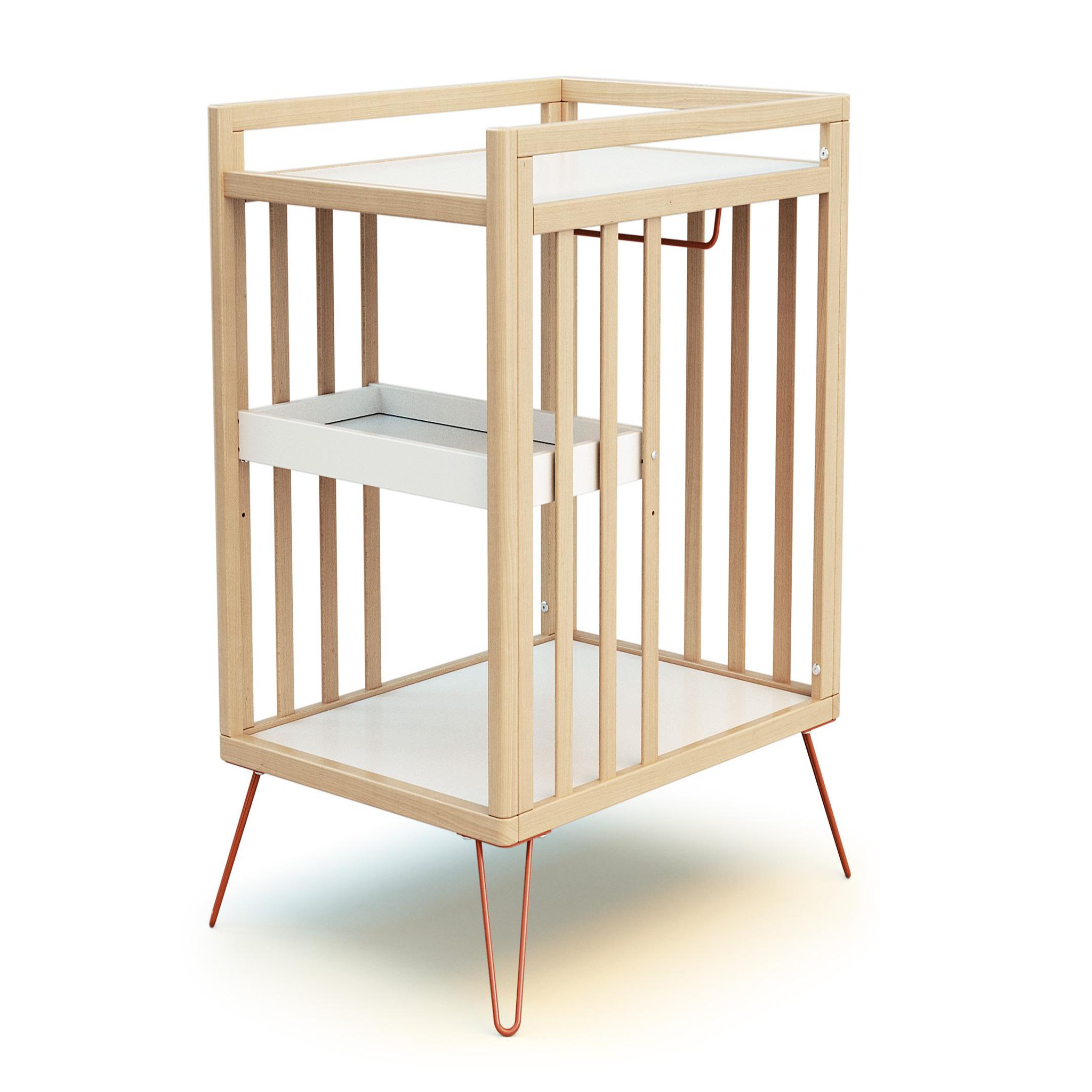 Voir la diapositive 2 : JURABABY Table à langer 2 étagères ONLY en bois 76 x 56 x 94 cm