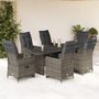 Voir la diapositive 1 : VIDAXL Ensemble de bistro de jardin 7 pcs coussins gris poly rotin
