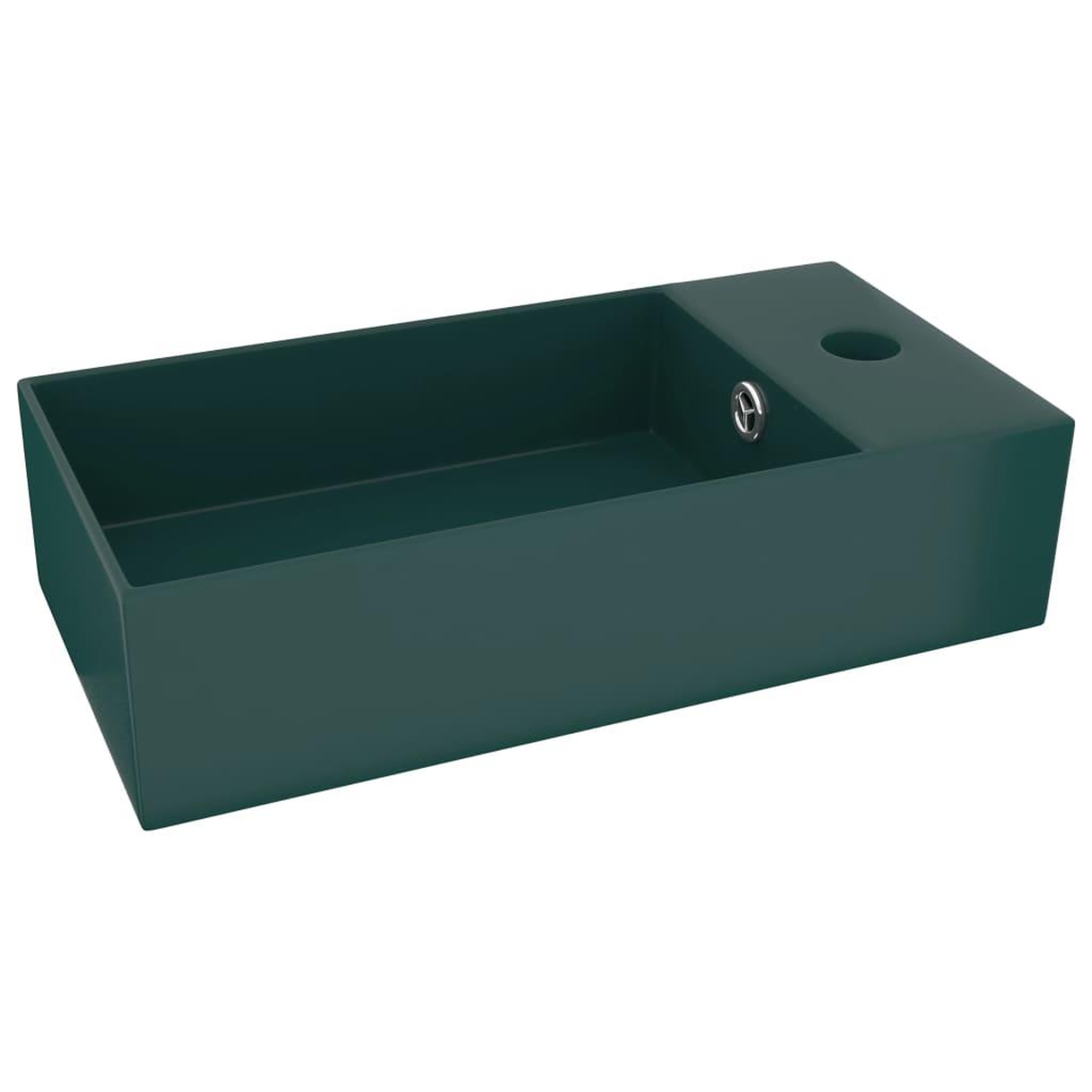 Voir la diapositive 2 : VIDAXL Lavabo de salle de bain avec trop-plein Ceramique Vert fonce