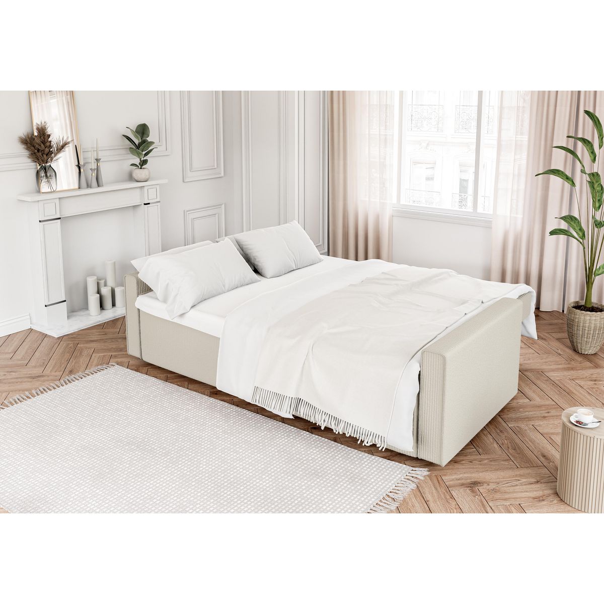 Canapé droit convertible velours  JOY 