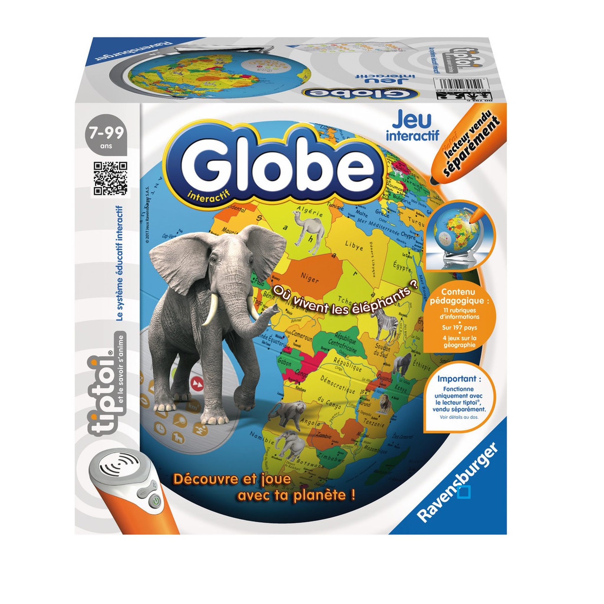 Voir la diapositive 1 : RAVENSBURGER Tiptoi Globe interactif