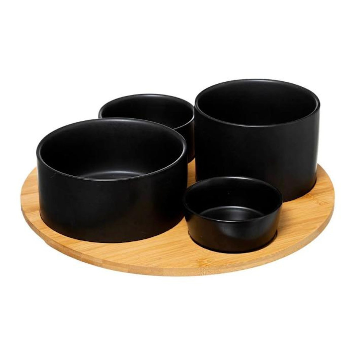 SECRET DE GOURMET Set Apéritif 5 Pièces  Modern Wood  33cm Noir
