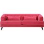 Voir la diapositive 2 : Habitat et Jardin Canapé fixe en velours  Gloria  - 216 x 86 x 76 cm - 3 places - Rouge