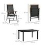 Voir la diapositive 3 : OUTSUNNY Ensemble table de jardin 6 personnes - chaises pliables inclinables accoudoirs - alu textilène noir plastique effet bois