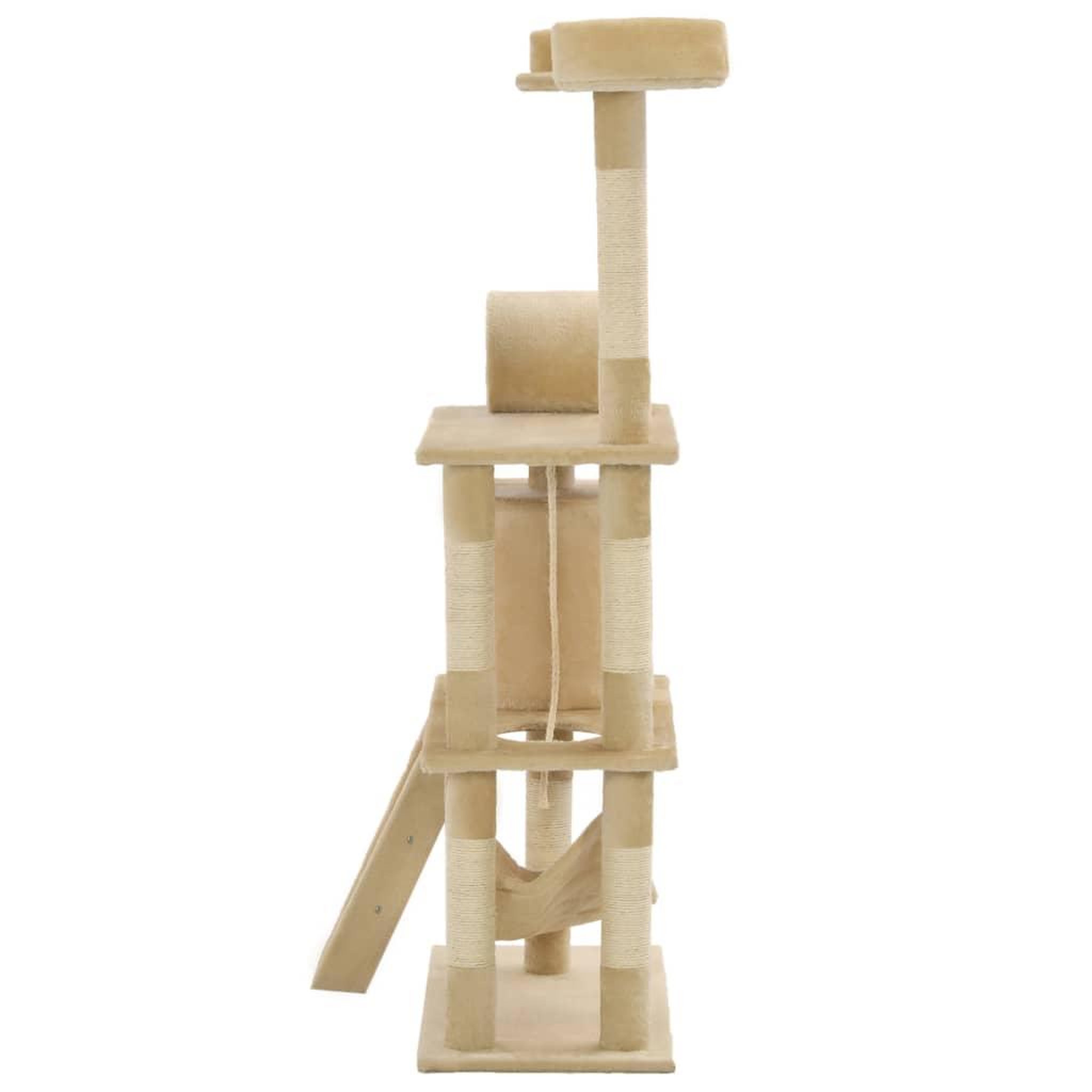 Voir la diapositive 5 : VIDAXL Arbre a chat avec griffoirs en sisal 140 cm Beige