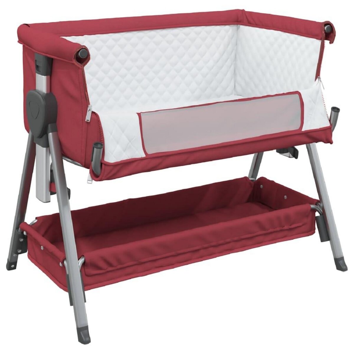 VIDAXL Lit pour bebe avec matelas Rouge Tissu de lin