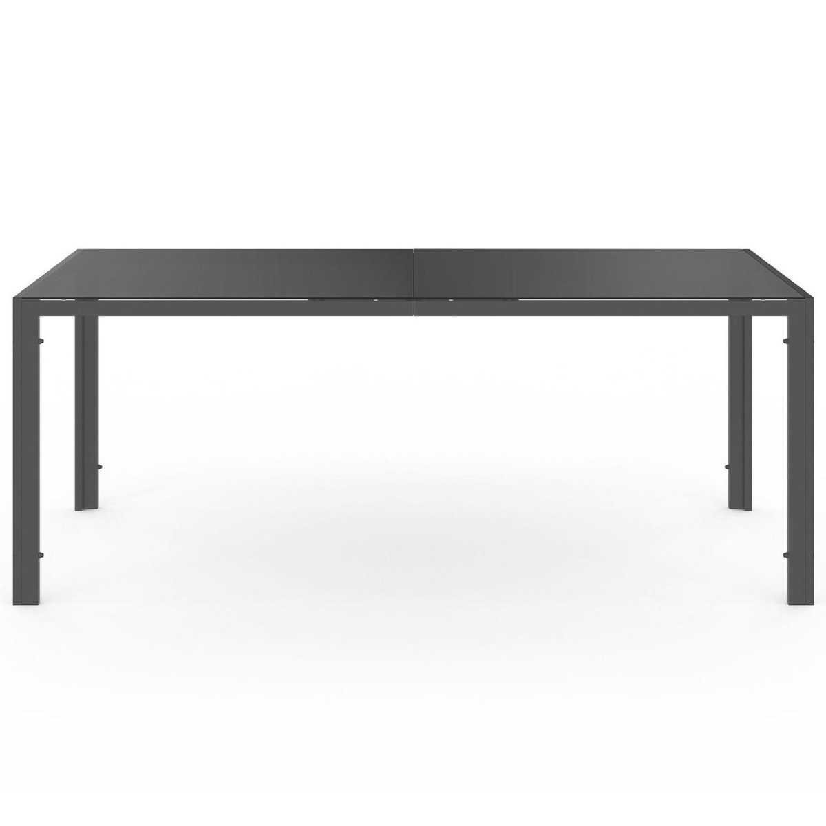 ID MARKET Salon de jardin THELMA table 190 CM et 8 chaises empilables gris anthracite