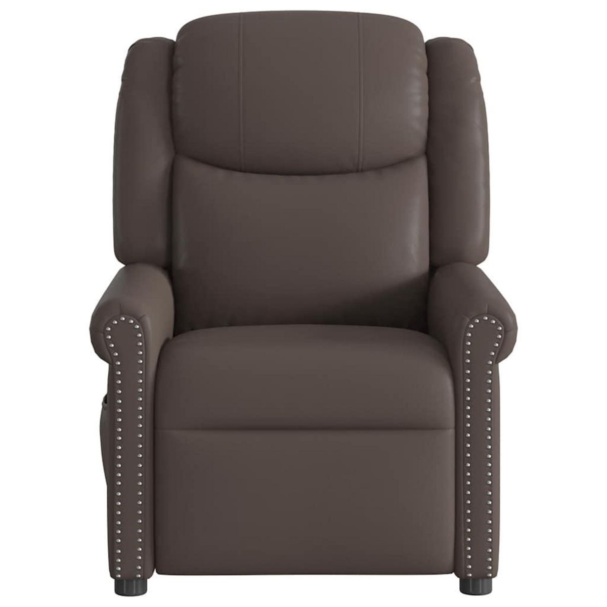VIDAXL Fauteuil de massage inclinable electrique marron brillant
