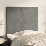 VIDAXL Tetes de lit 2 pcs Gris clair 100x5x78/88 cm Velours