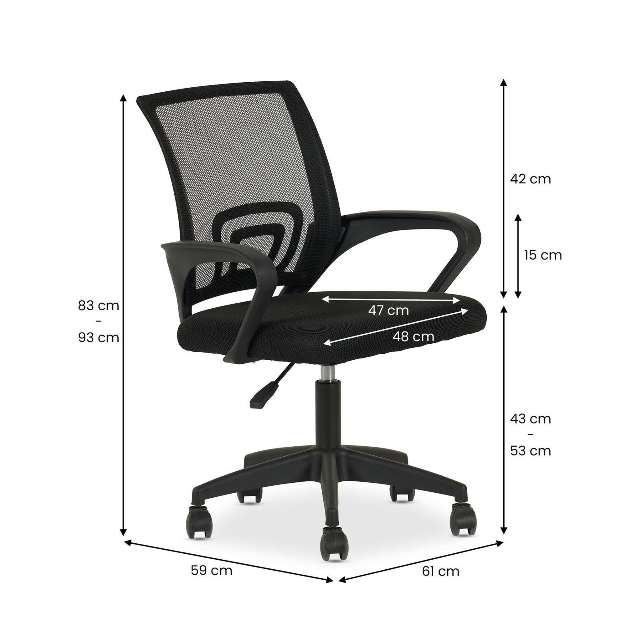 Voir la diapositive 6 : IDIMEX Chaise de bureau ergonomique JAKE réglable en tissu mesh