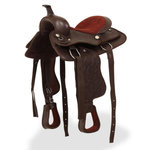 VIDAXL Selle, bridon et col de poitrine Cuir véritable 12 po Marron