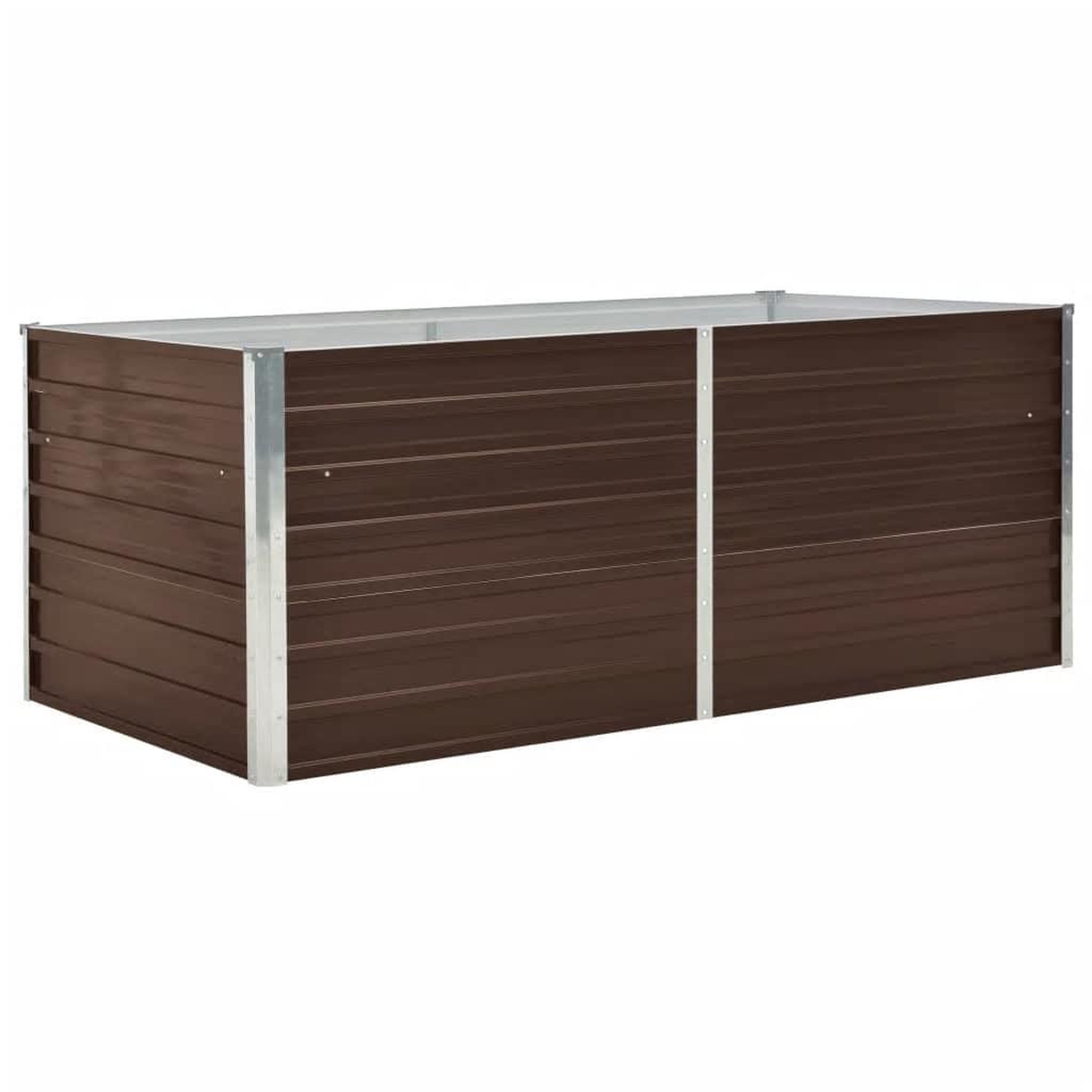 Voir la diapositive 2 : VIDAXL Jardiniere 160 x 80 x 45 cm Acier galvanise Marron