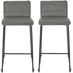 The Home Deco Factory Lot 2 Chaises de bar modèle Warren. Coloris disponibles : Gris