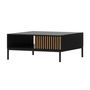 Voir la diapositive 6 : BEST MOBILIER Savanna - table basse - effet bois et noir - 1 tiroir et 1 niche - 80 cm