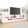Voir la diapositive 4 : VIDAXL Meuble TV avec lumieres LED Blanc 300x35x40 cm