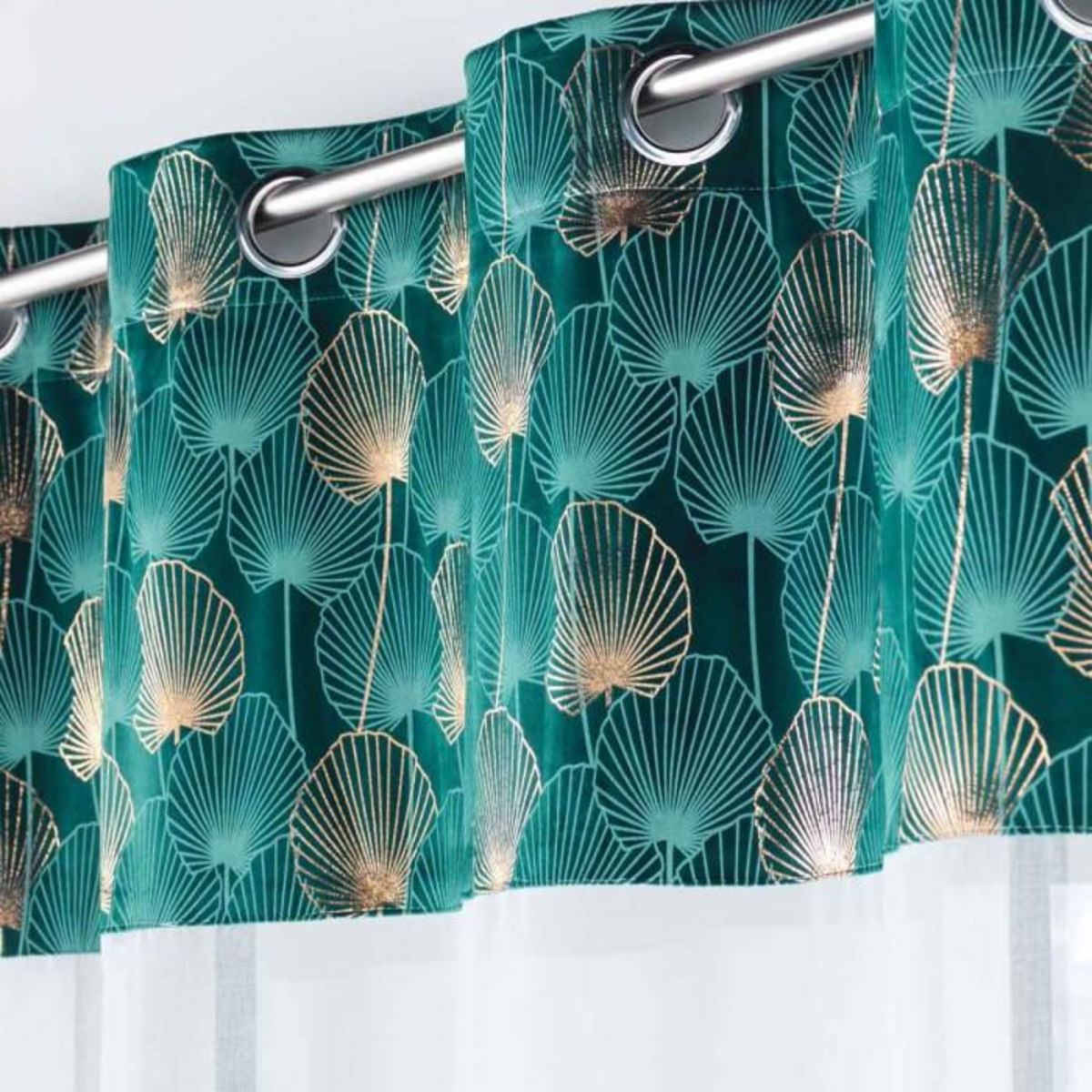 Paris Prix Rideau Voilage à Œillets  Clairine  140x240cm Émeraude