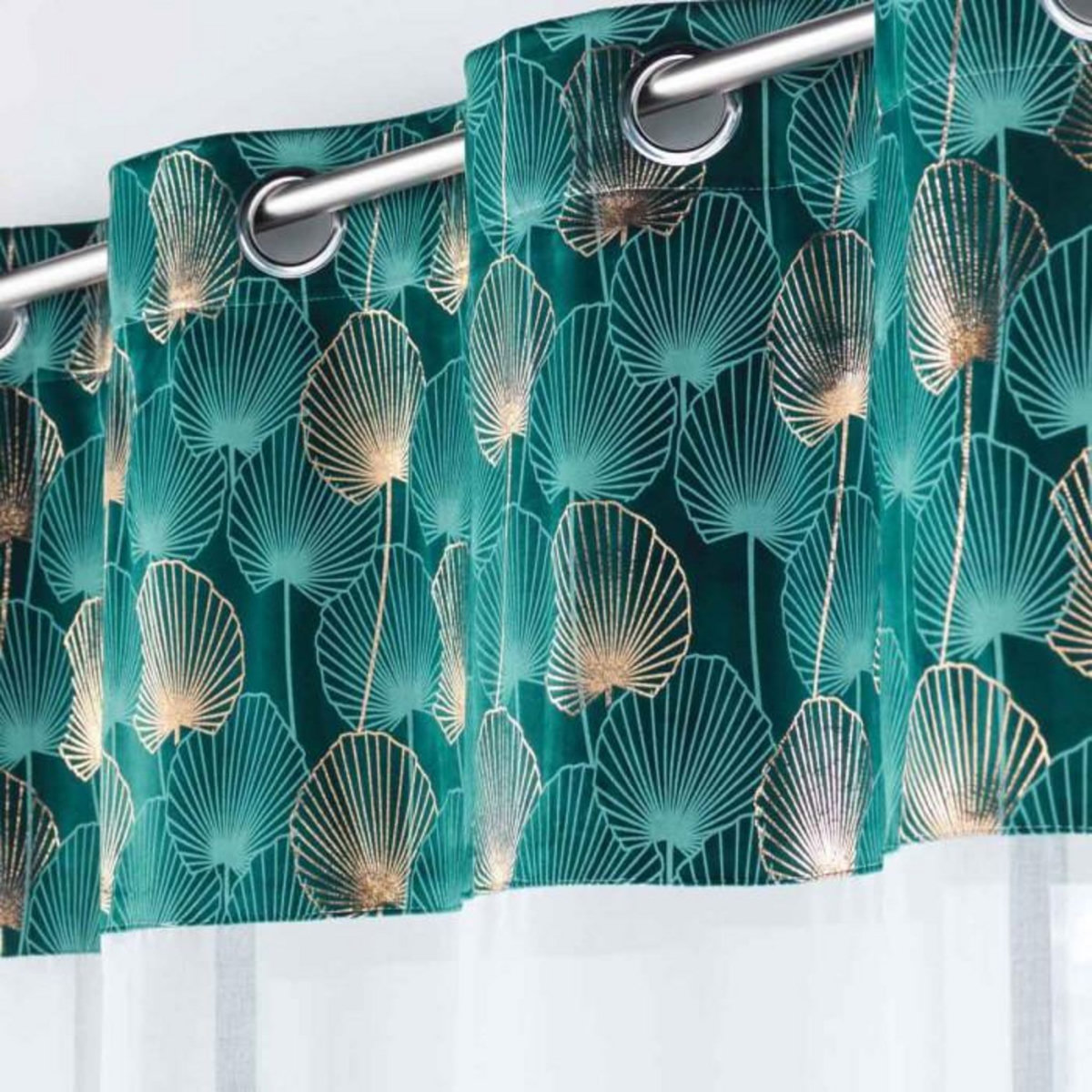 Paris Prix Rideau Voilage à Œillets  Clairine  140x240cm Émeraude