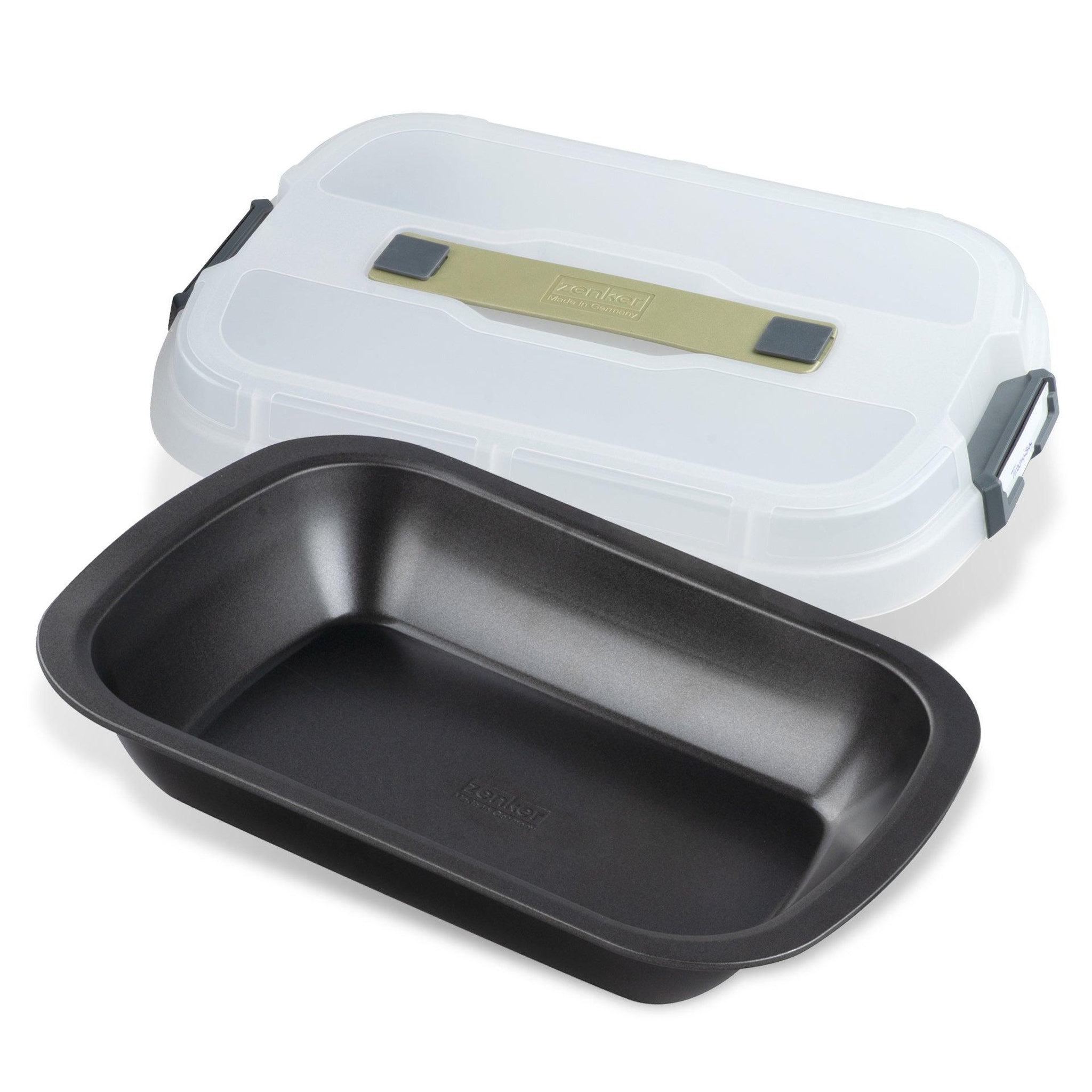 ZENKER Moule à gâteaux rectangulaire avec couvercle de transport 34 x 24 cm zenker bake click and go