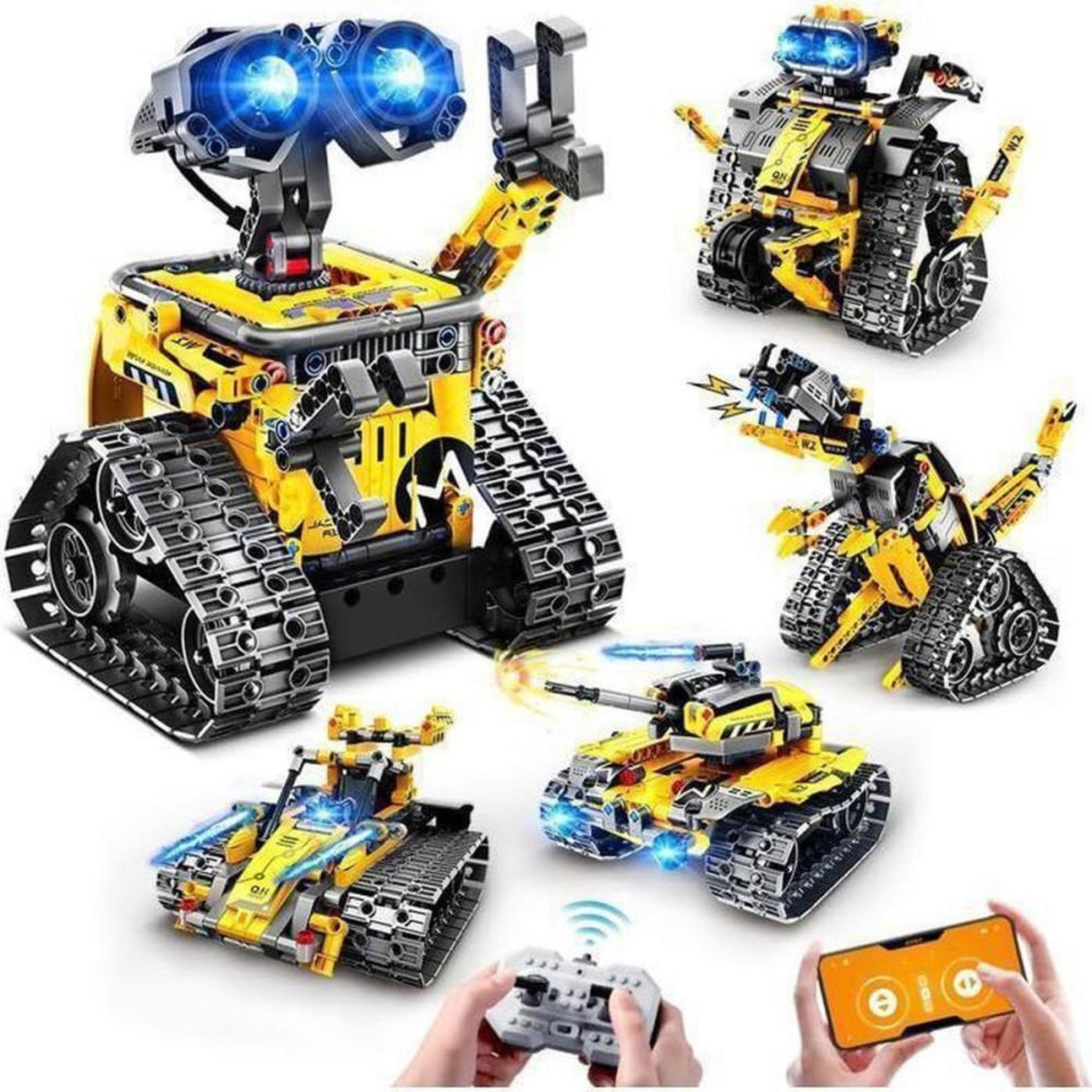 Kit de construction robot RC 3 en 1 Technic 520 pièces avec application et télécommande 2,4 GHz