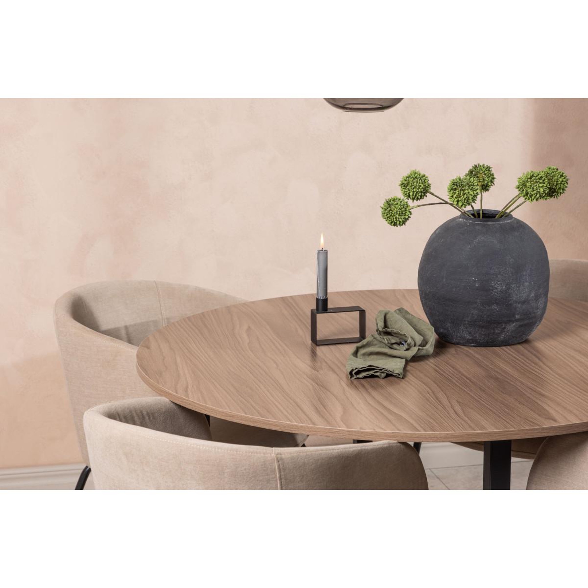Voir la diapositive 6 : Paris Prix Ensemble table à manger & 4 chaises  durango & berit  120cm noyer & beige