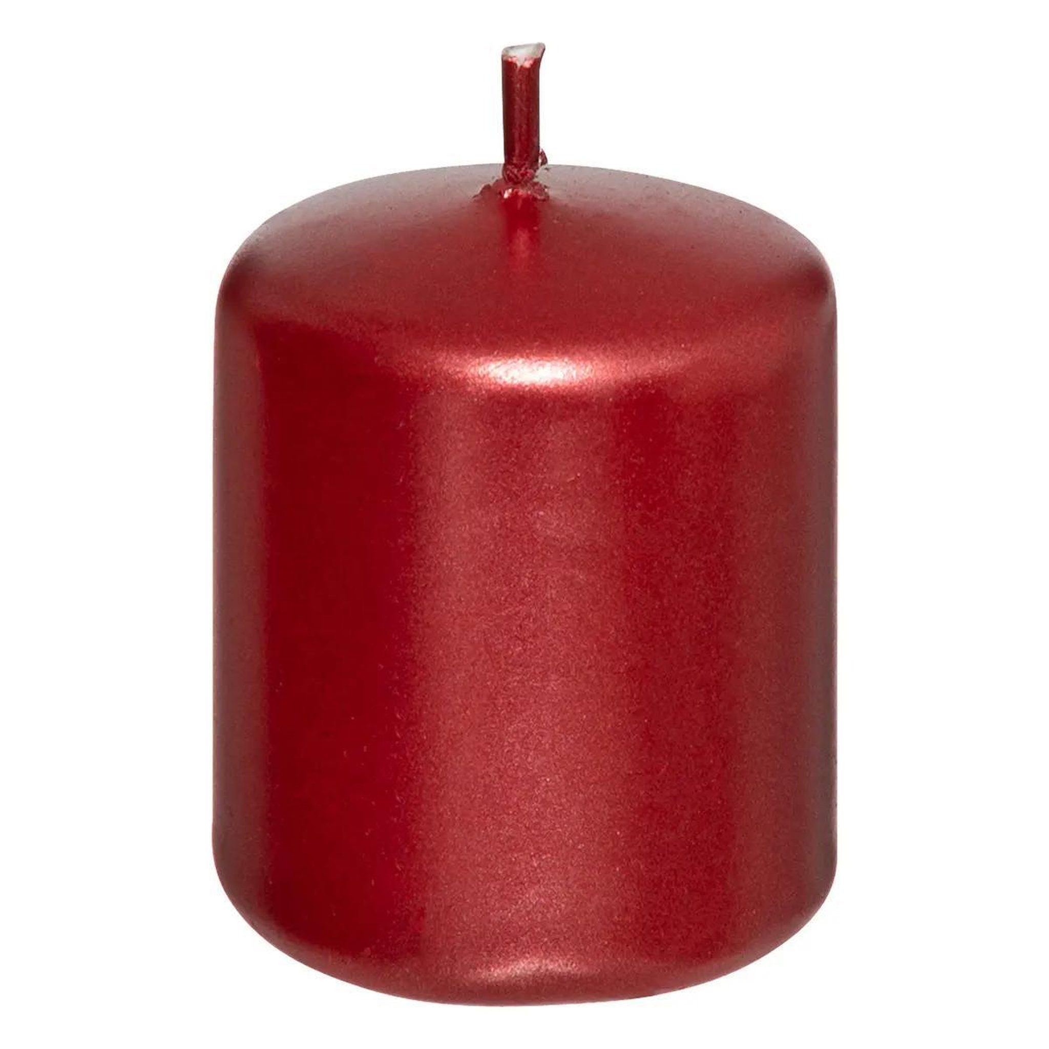 Voir la diapositive 2 : ATMOSPHERA Lot de 4 bougies déco  satin  4cm rouge