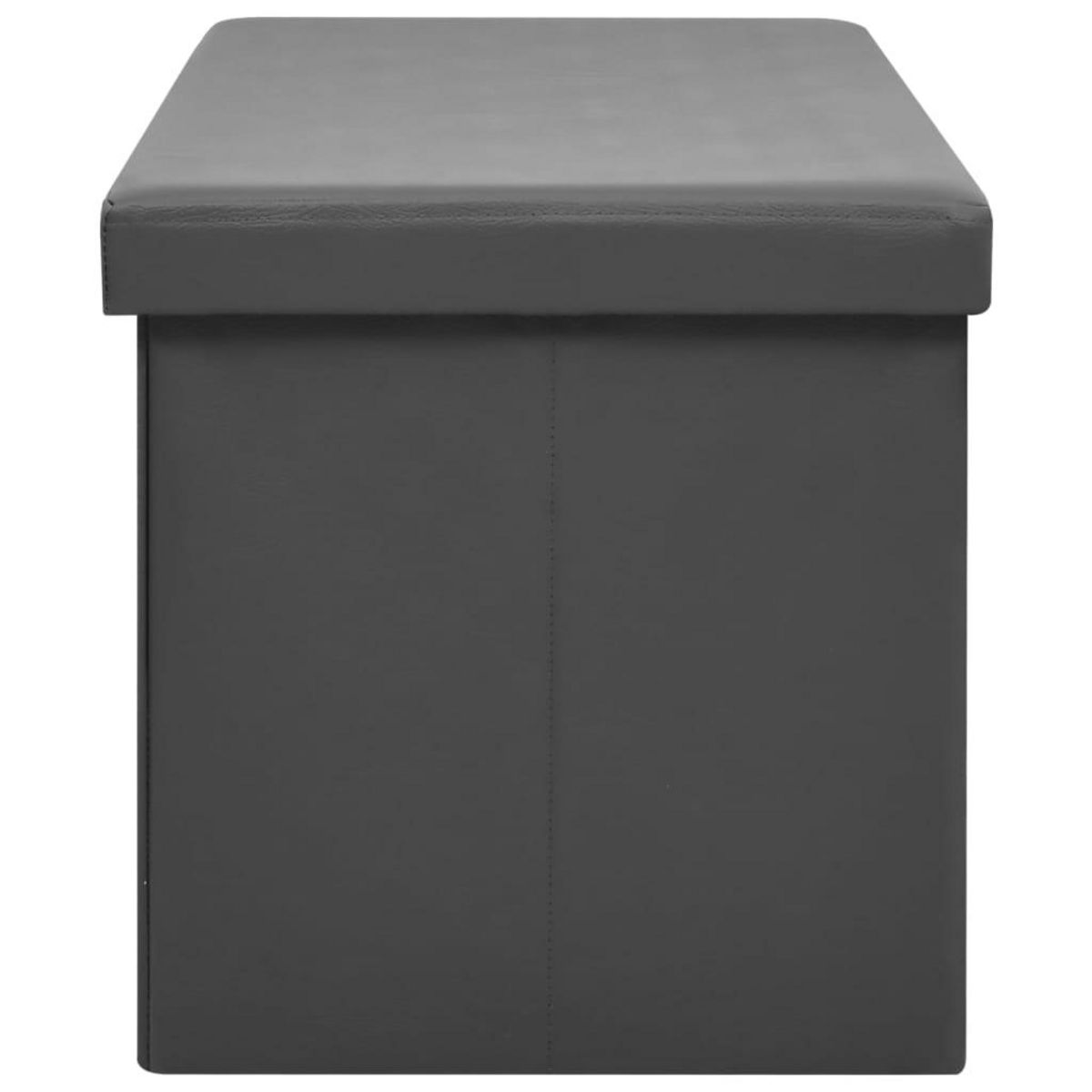 VIDAXL Banc de rangement pliable Gris PVC