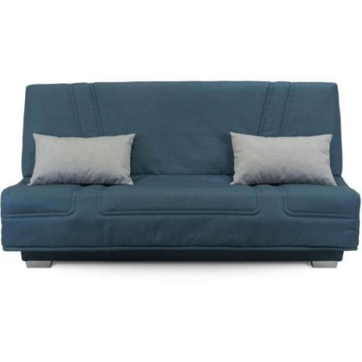 MARKET24 COMFORT BULTEX Banquette clic-clac - 3 places - Tissu bleu + Coussins déco gri