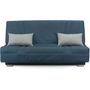 Voir la diapositive 3 : MARKET24 COMFORT BULTEX Banquette clic-clac - 3 places - Tissu bleu + Coussins déco gri